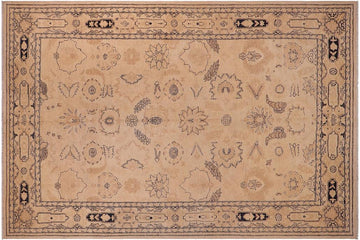 handmade Traditional Kafkaz Chobi Ziegler Beige Tan Hand Knotted RECTANGLE 100% WOOL area rug 9 x 12
